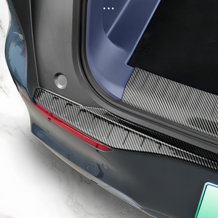 Carbon Fiber Style Trunk Sill Scuff Plate for Geely EX5