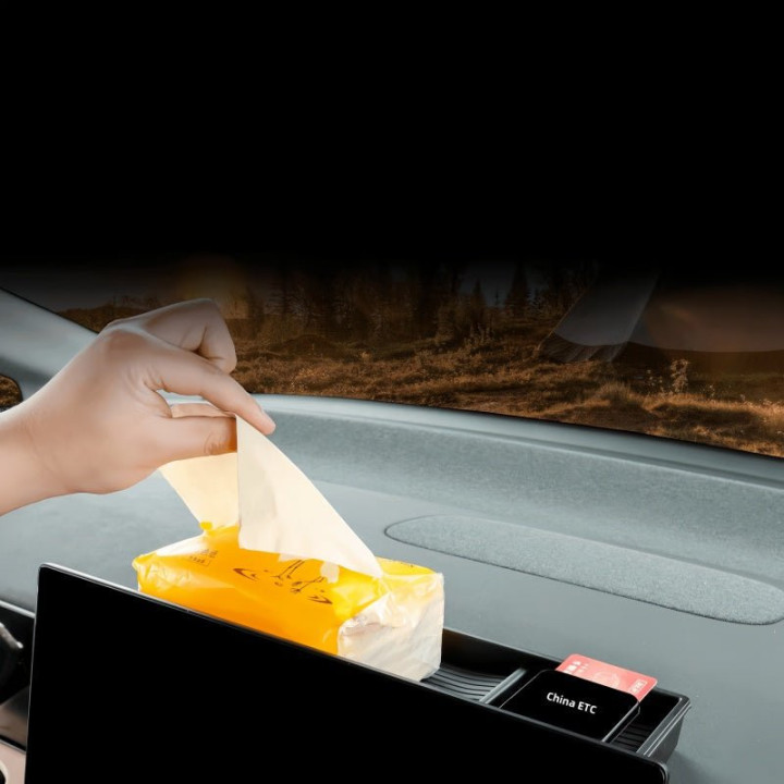 Dashboard Screen Rear Tissue & Organizer Box for XPENG X9 2023-2026