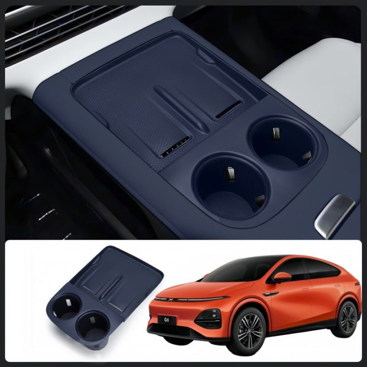 2-in-1 Wireless Charging & Cup Holder Silicone Mat for Xpeng G6
