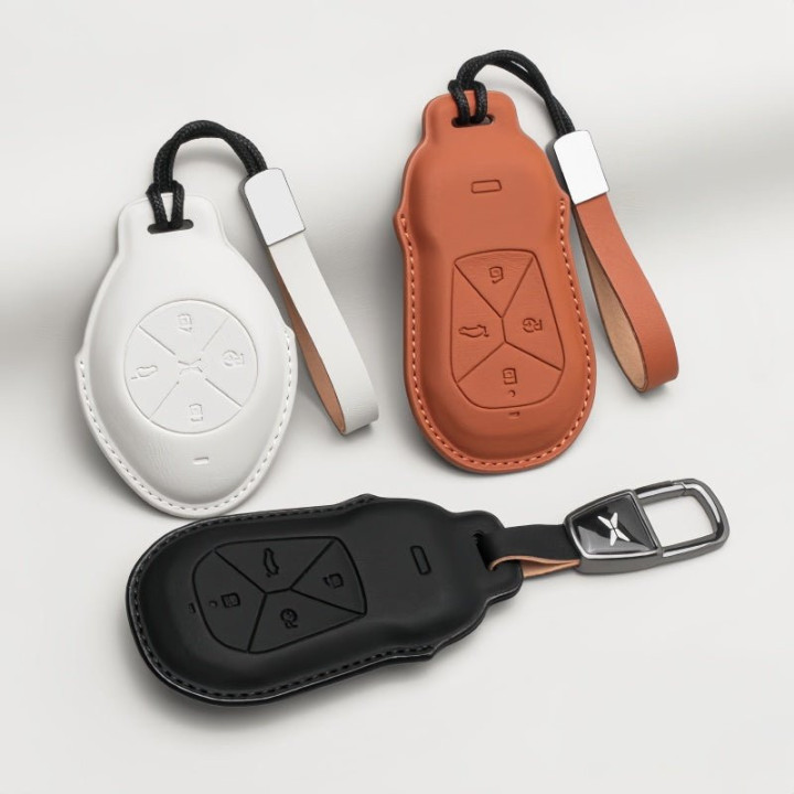Premium Leather Key Fob Cover for Xpeng EV