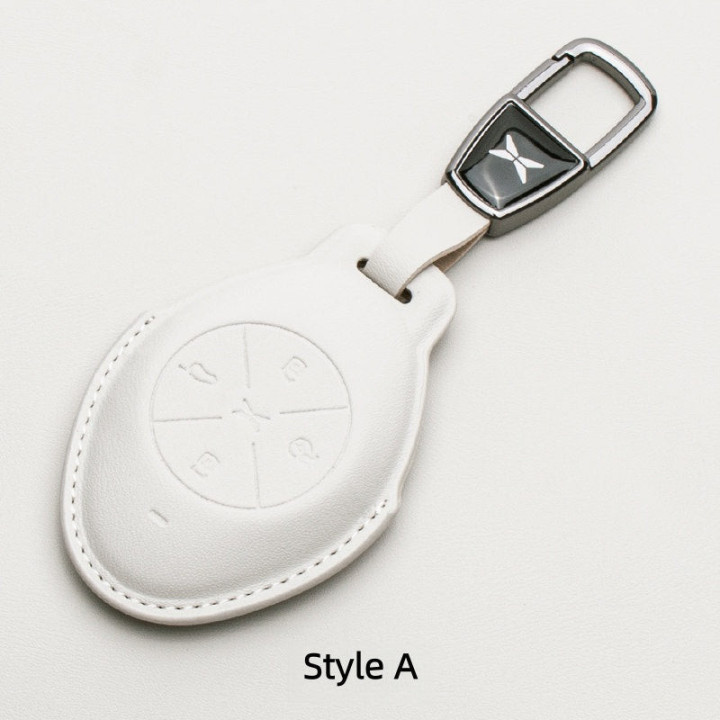 Premium Leather Key Fob Cover for Xpeng EV