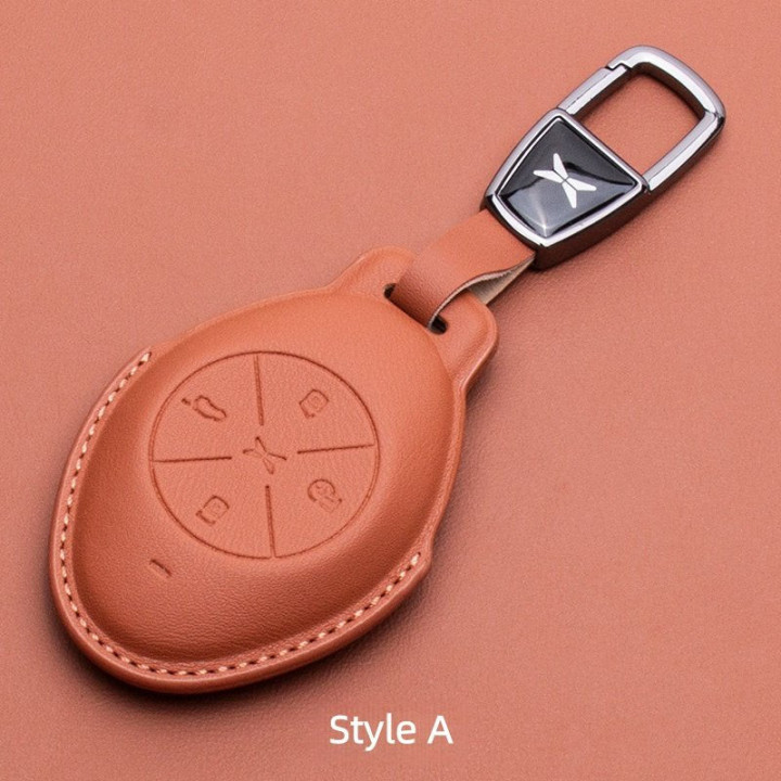 Premium Leather Key Fob Cover for Xpeng EV