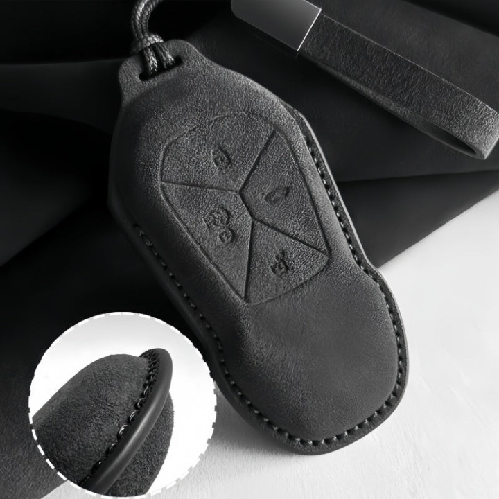 Premium Suede Car Key Fob Cover for Xpeng All Models