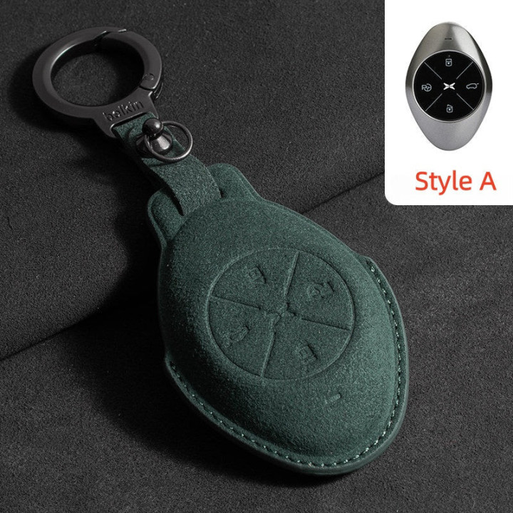 Premium Suede Car Key Fob Cover for Xpeng All Models