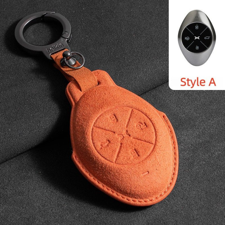 Premium Suede Car Key Fob Cover for Xpeng All Models