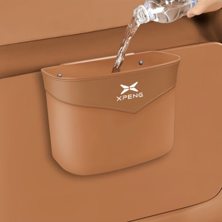 Suede Edge Car Waste Bin Hanging Organiser for XPeng