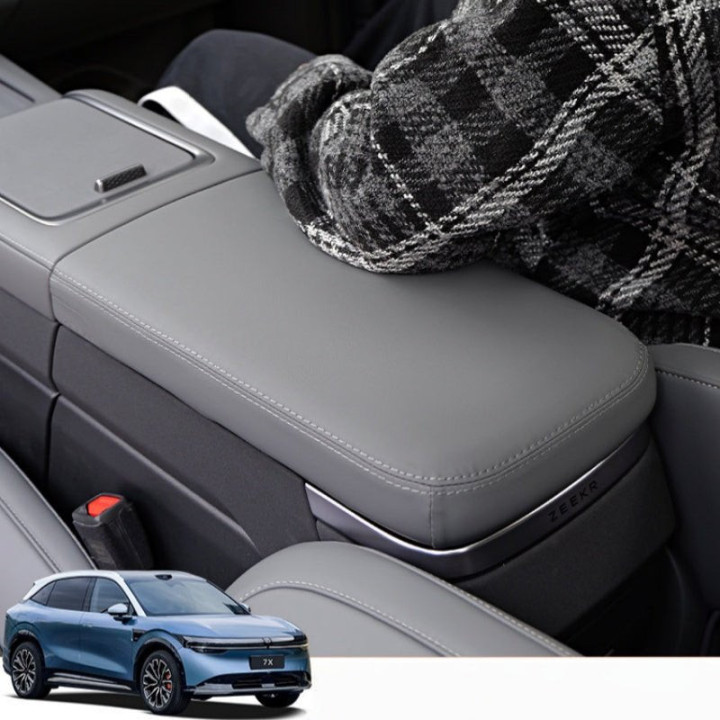 Nappa Leather Center Console Armrest Cover for Zeekr 7X