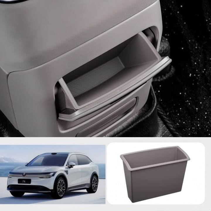 Central Armrest Storage Box Silicone Organizer for Zeekr 7X