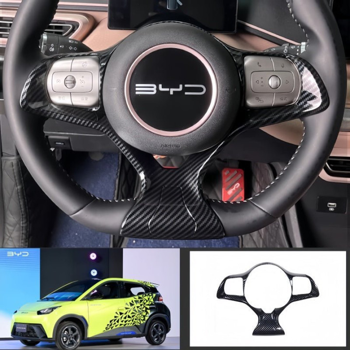 Carbon Fiber Texture Steering Wheel Cover for BYD Dolphin Surf/Seagull