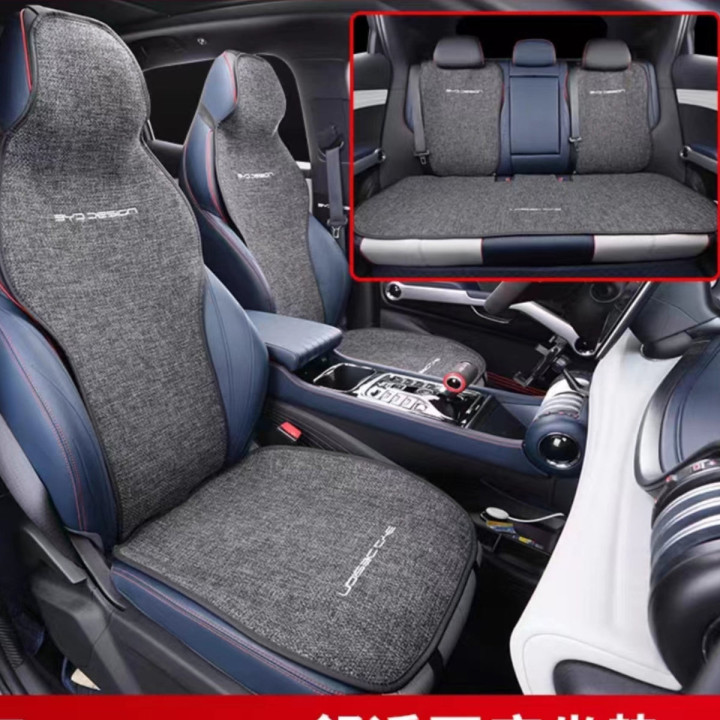 For BYD Atto 3,Dolphin Breathable Linen Car Seat Cushion Protect Mat