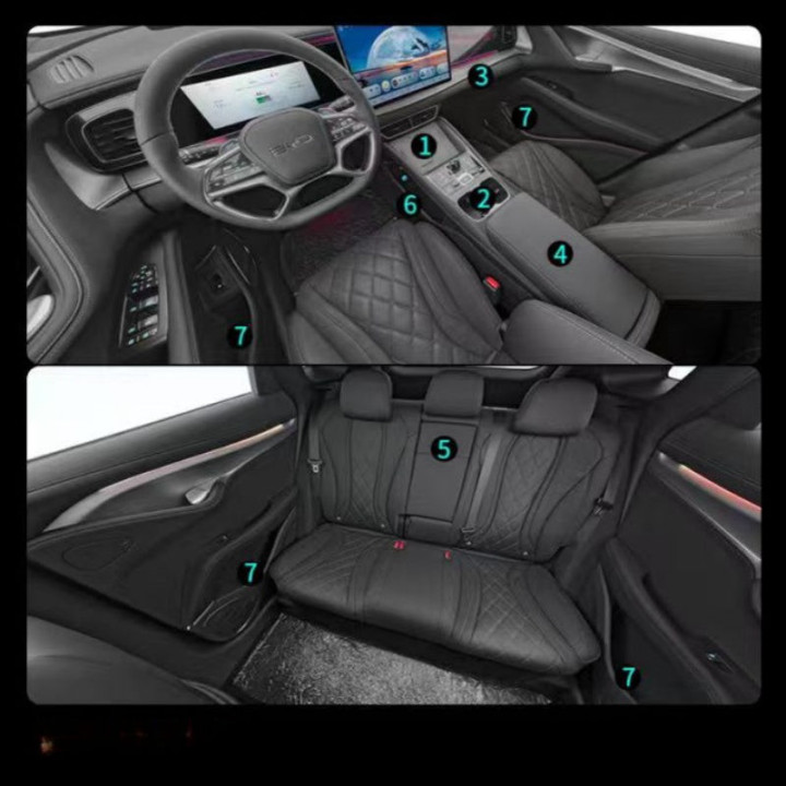 Door Storage Box & Water Cup Tank Mats for BYD Sealion 7