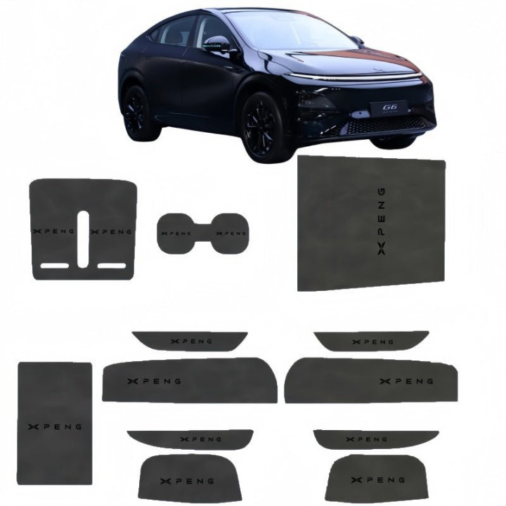 Leather Car Water Coaster Slot Non-Slip Mat for 2023-2026 Xpeng G6