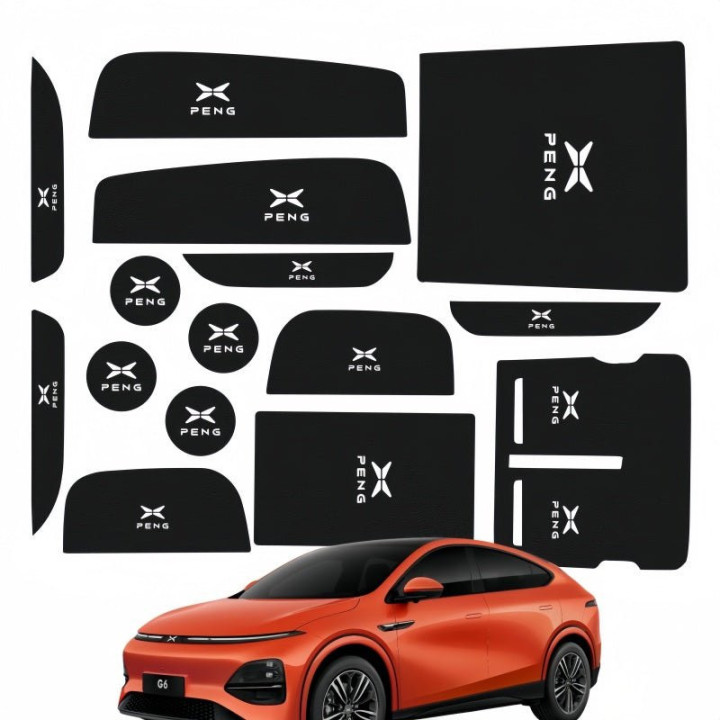 Leather Car Water Coaster Slot Non-Slip Mat for 2023-2026 Xpeng G6