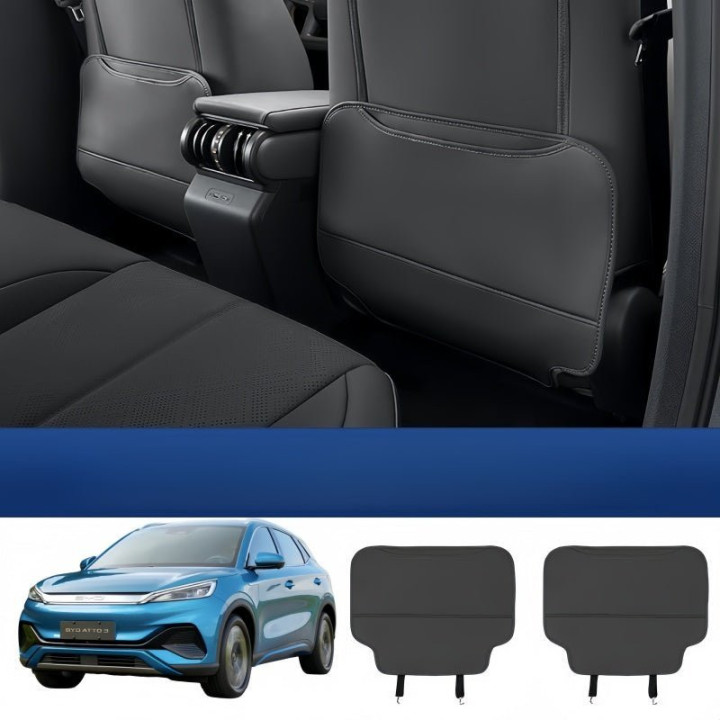 Half-Wrapped Leather Seat Back Kick Mat for BYD Atto 3 2023-2026