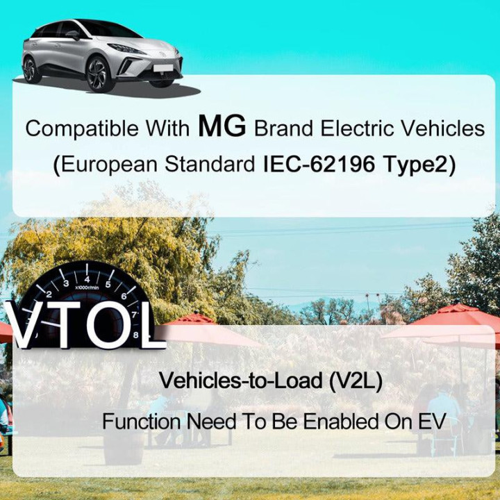 Adaptér V2L Type2 220 V pro MG – foto 5