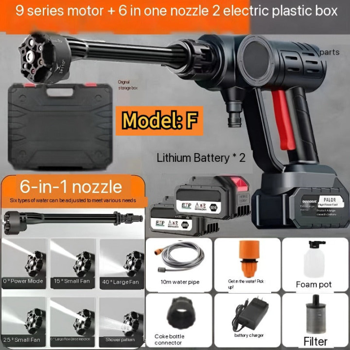 Bezdrátová tlaková myčka 21 V pro auto – foto 10