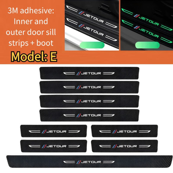 Prahové lišty z oceli a kůže pro Jetour X70 Plus – foto 4