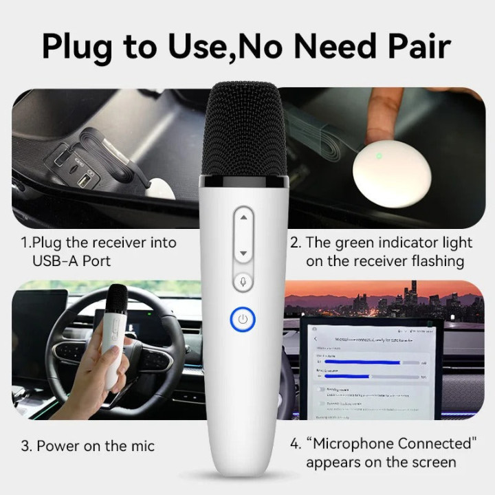 Karaoke mikrofon USB a Bluetooth pro Jaecoo 5/7, Omoda 5/7 – foto 4