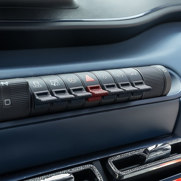 Barevné nástavce na tlačítka středové konzole pro BYD Dolphin