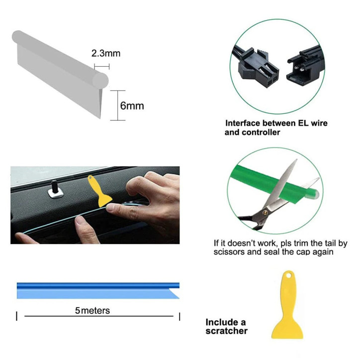Světelná lišta EL 5 m USB pro BYD Atto 2/3, Dolphin, Seal – foto 15