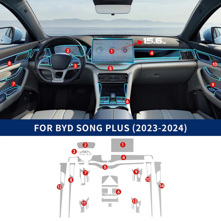 TPU fólie na středový displej pro BYD Seal U 2021–2024 (12,8″ nebo 15,6″) – foto 6