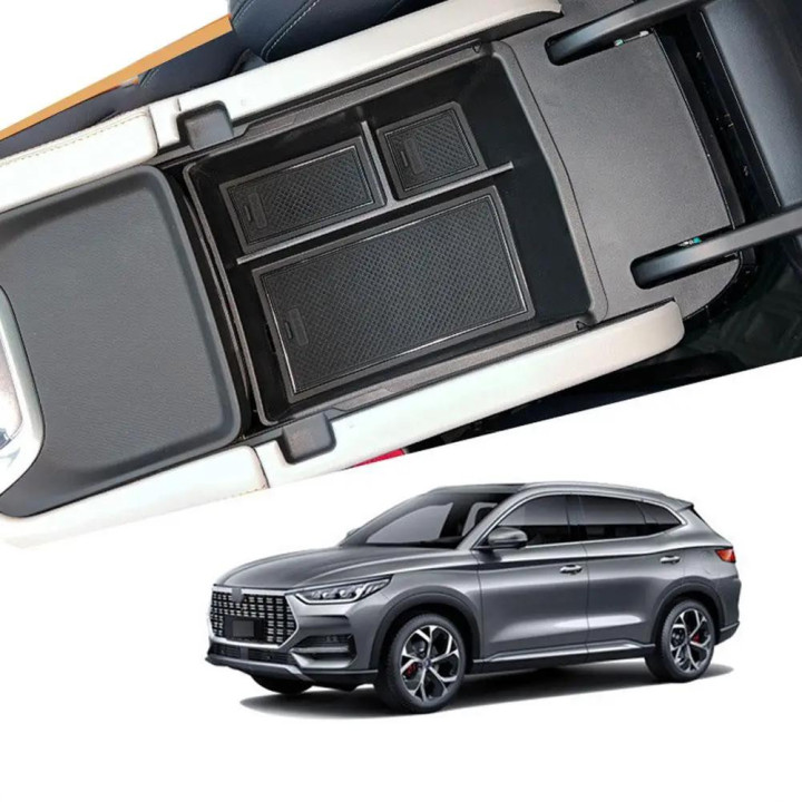 Černý organizér loketní opěrky s držákem nápojů pro BYD Seal U – foto 6