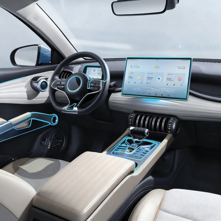 Průhledná TPU fólie na středovou konzoli pro BYD Atto 3 a Seal U – foto 8