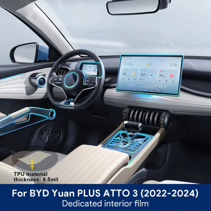 Průhledná TPU fólie na středovou konzoli pro BYD Atto 3 a Seal U – foto 16