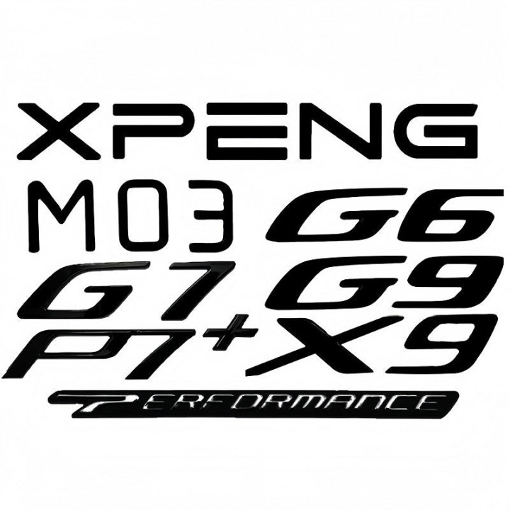 Černý lesklý zadní emblém pro Xpeng G6 G9 P7 X9