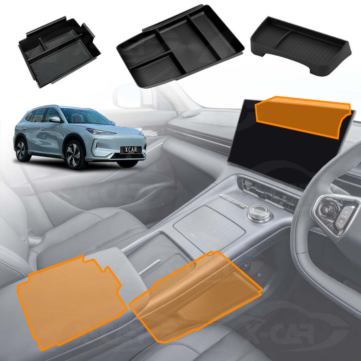 Organizéry středové konzoly a loketní opěrky pro Geely EX5 (vpředu i vzadu) – foto 2